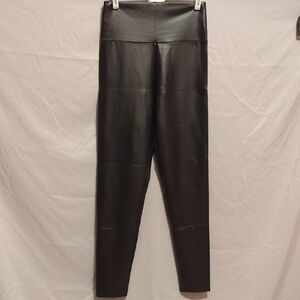 Black Faux Leather High-Waist Leggings